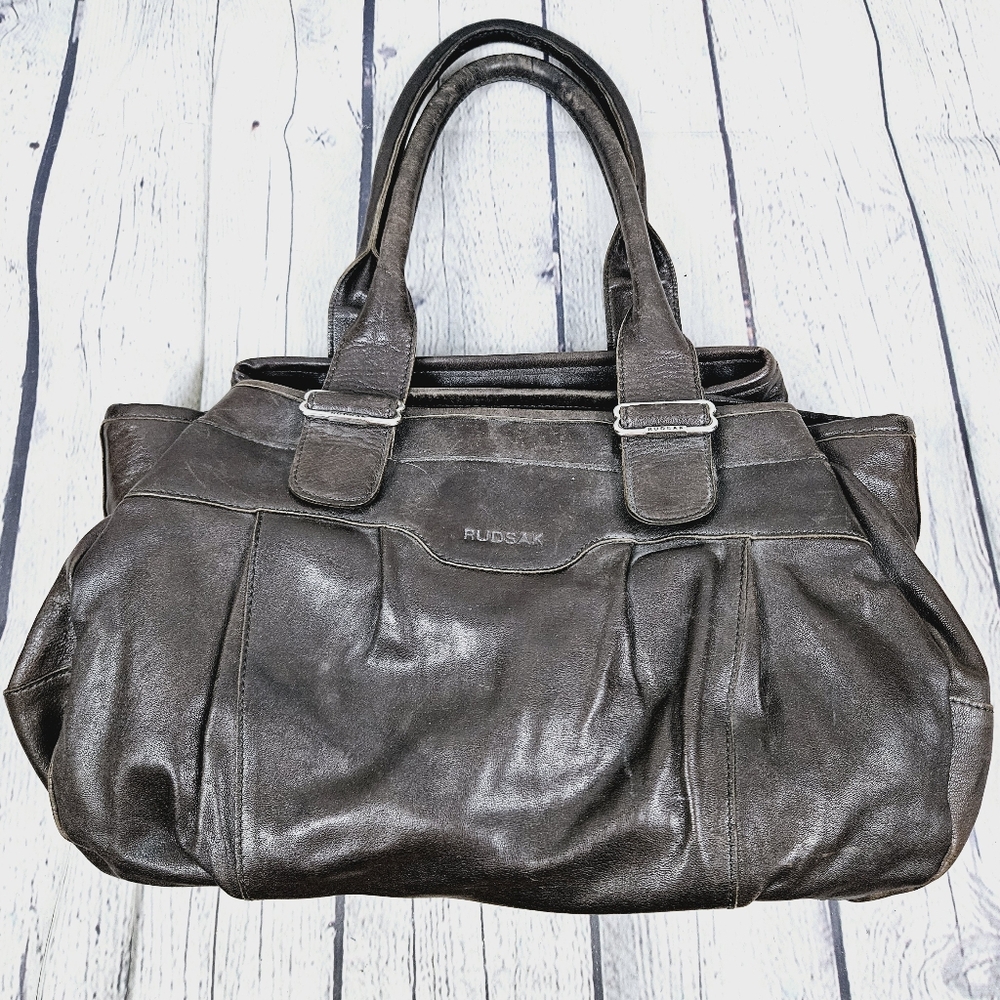 RUDSAK | leather 3 section shoulder/ arm bag purse